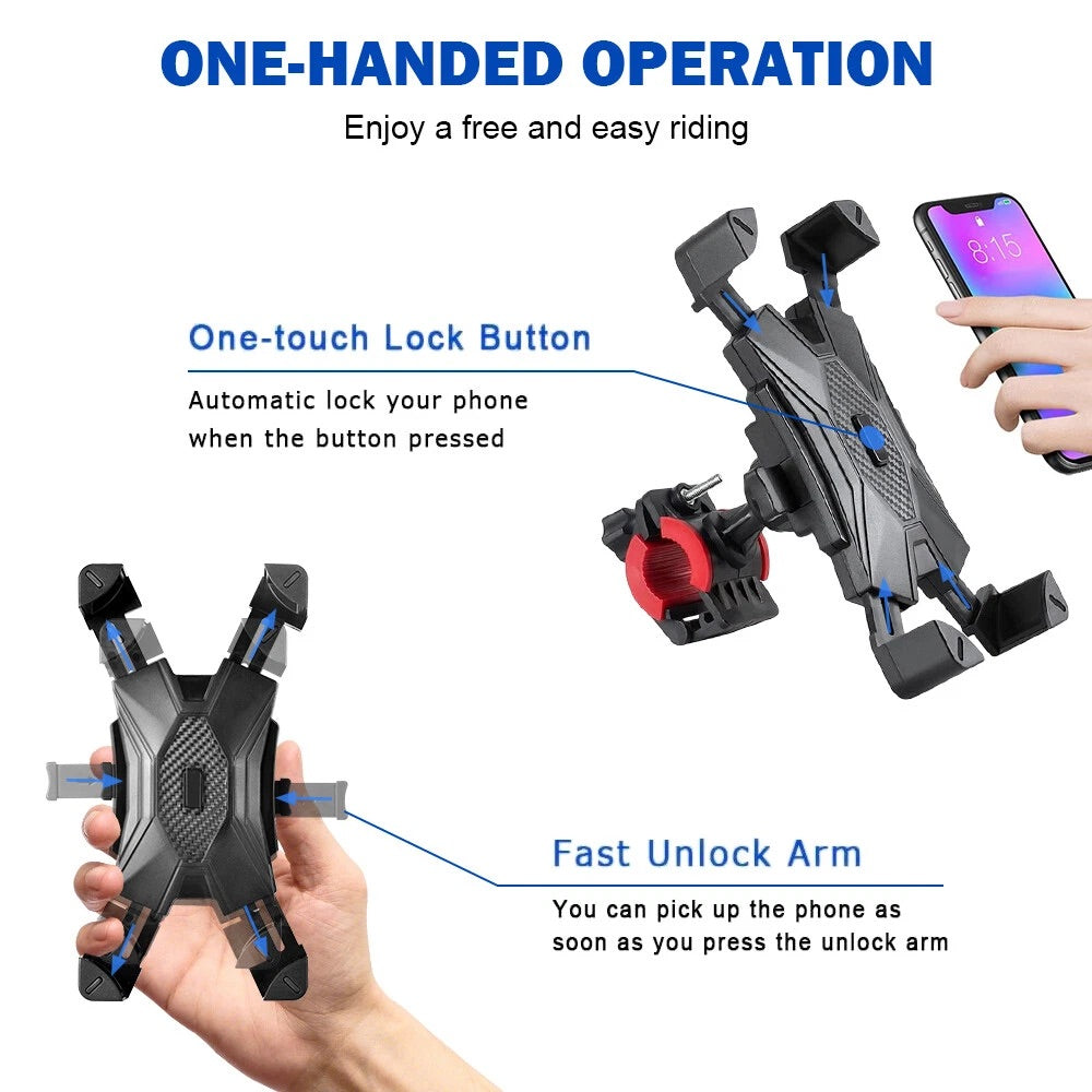 Motorcycle ATV Handlebar Phone Mount Holder Bicycle Bike Bracket For Cellphone